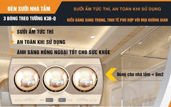 Đèn sưởi Kottmann 3 bóng K3BQ