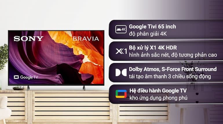 Google tivi Sony 65 inch KD-65X81DK giá bao nhiêu?