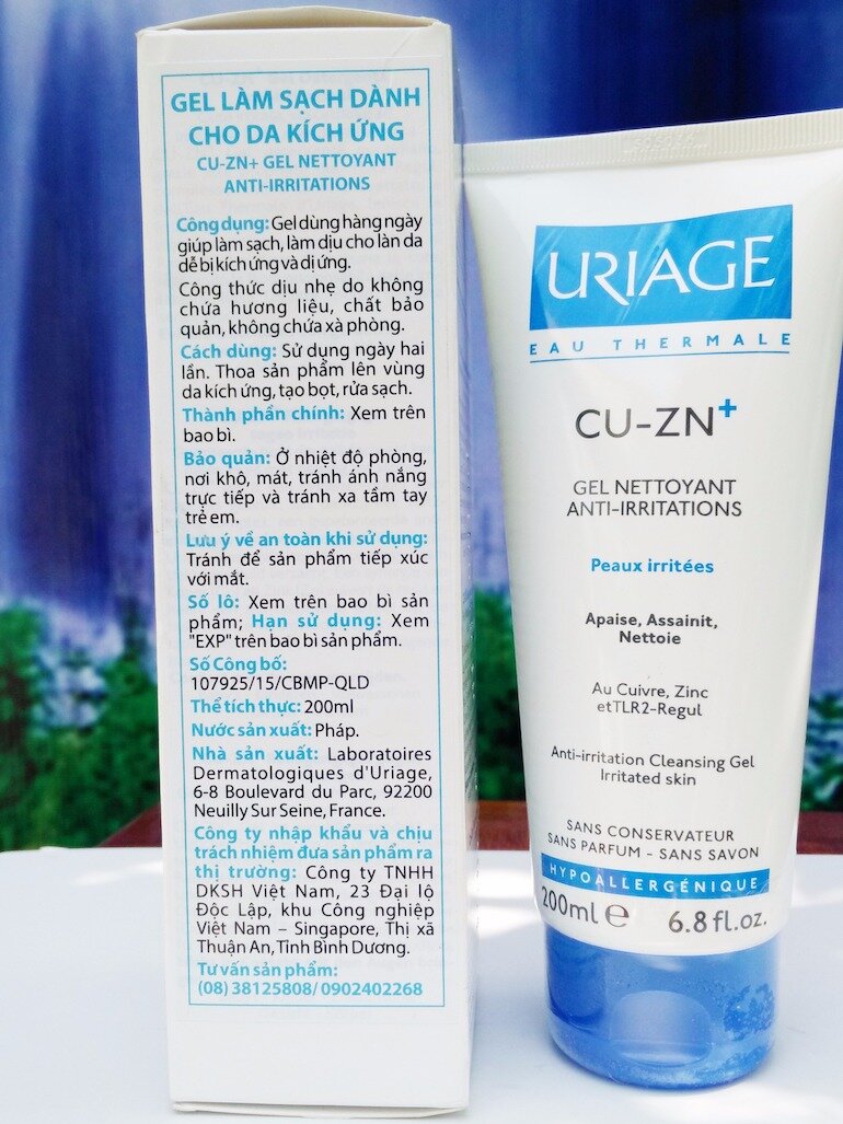 Sữa rửa mặt Uriage Cu-Zn+ Gel Nettoyant Anti-Irritations