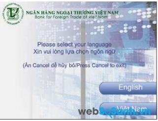 Chọn ngôn ngữ, thông thường là 