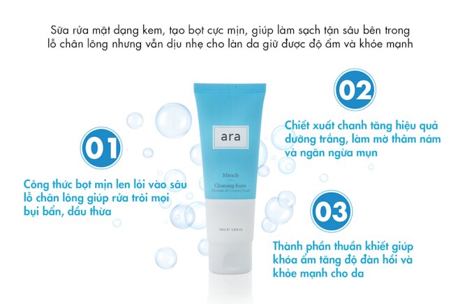 Thông tin chi tiết về sữa rửa mặt Ara