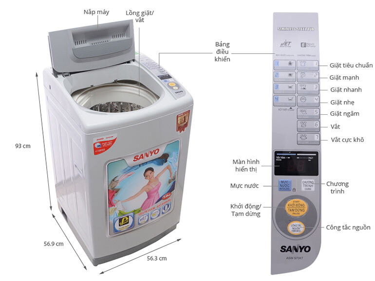 mâm máy giặt Sanyo 38cm