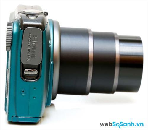 Ống kính của máy ảnh compact Canon PowerShot SX260 HS có tiêu cự 4.5- 90 mm zoom 20x (tương đương ống kính tiêu cự 25- 500 mm trên cảm biến fullframe)