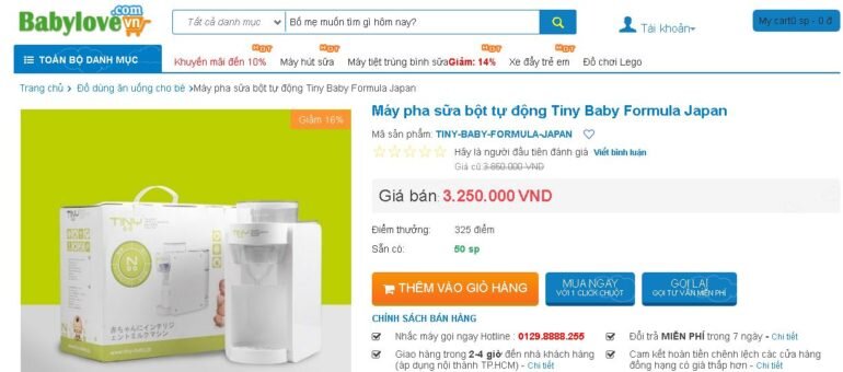 Mua máy pha sữa Tiny Baby Formula Japan tự động ở đâu tốt ?