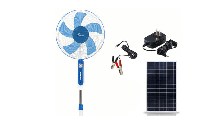 Quạt Sunisi DC51 có kiểu dáng đứng dễ dàng điều chỉnh chiều cao quạt năng lượng mặt trời Sunisi DC51