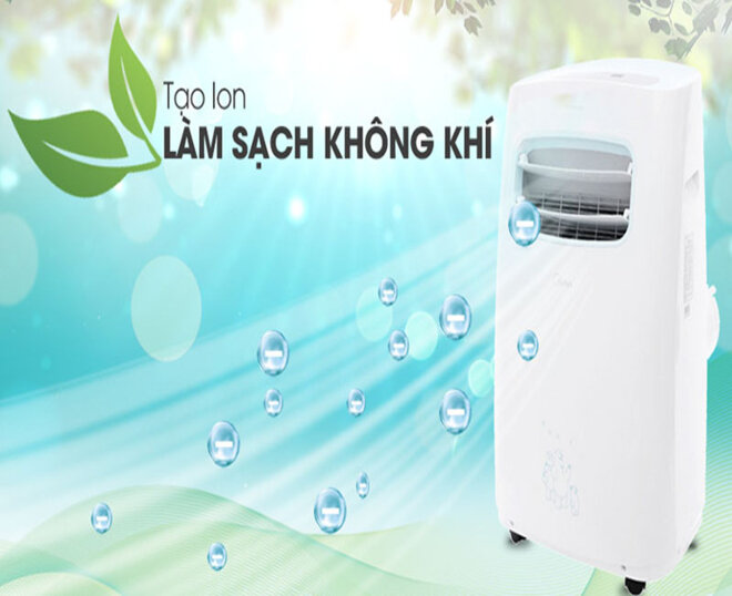 Chức năng tạo ion, lọc sạch không khí của điều hòa di động Midea