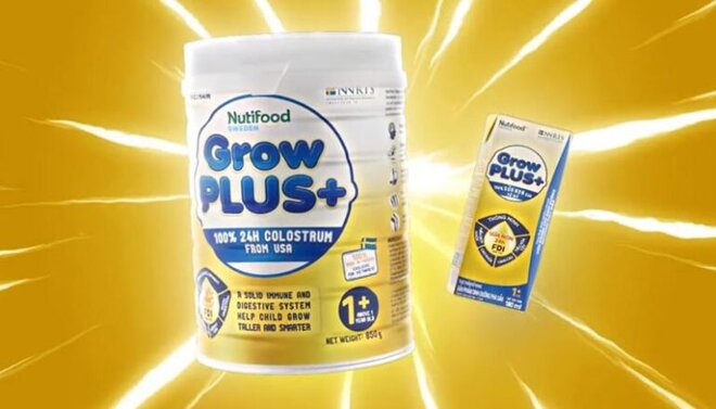 Sữa bột Nutifood GrowPLUS+ sữa non (vàng)