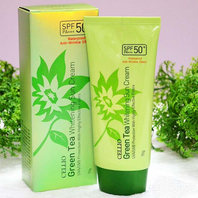 Kem Chống Nắng Cellio Green Tea whitening sun cream