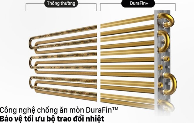 Tuổi thọ điều hòa Samsung AR09TYHQASIXSV được kéo dài nhờ công nghệ chống ăn mòn Durafin