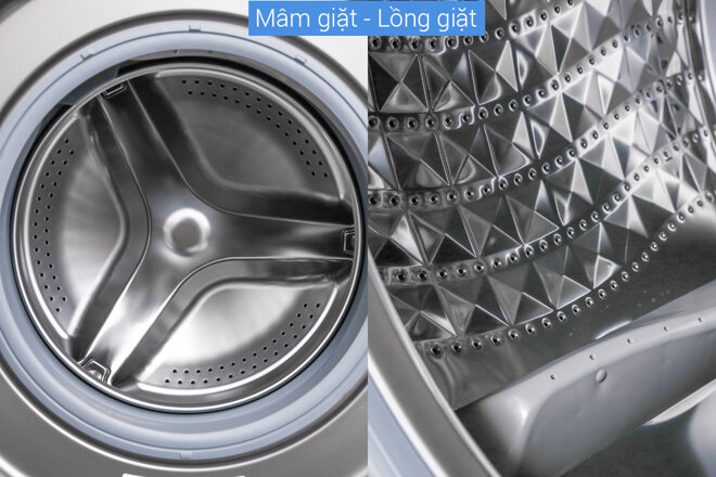 Samsung AddWash WW90K54E0UX/SV, 9.0 kg với phần mâm giặt và lồng giặt thiết kế rất tinh tế 