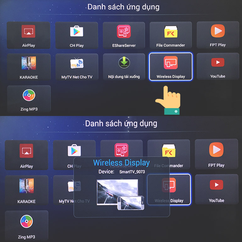 Hướng dẫn chiếu màn hình smartphone lên smart tivi Asanzo 2018