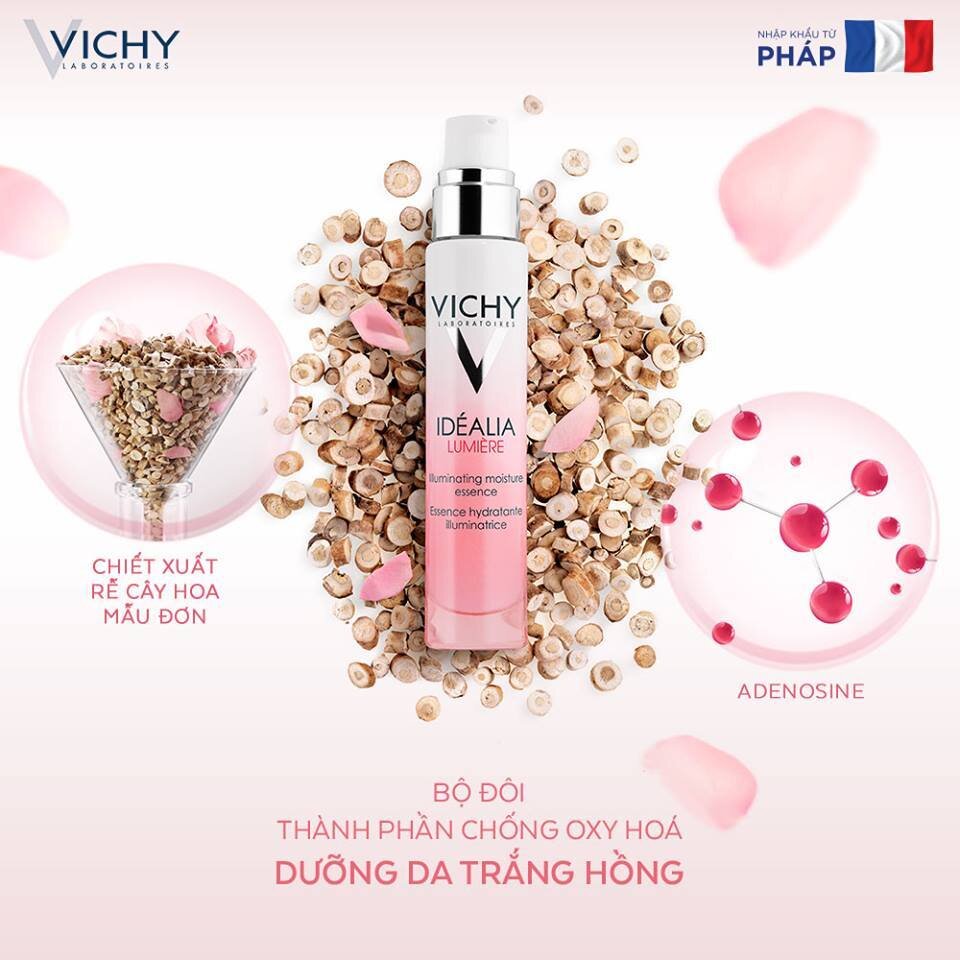 Tinh chất Vichy Idealia Lumiere Essence cho làn da trắng hồng, sáng mịn