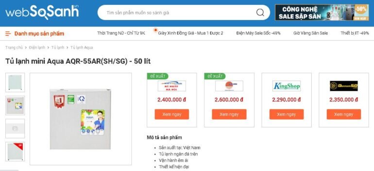 giá tủ lạnh Aqua tương đối rẻ và phù hợp với hầu hết mọi túi tiền người tiêu dùng Việt.