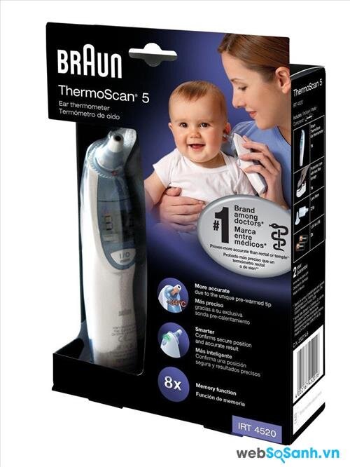 Braun là một trong những thương hiệu nhiệt kế điện tử được nhiều bậc cha mẹ tin dùng khi mua nhiệt kế điện tử cho con