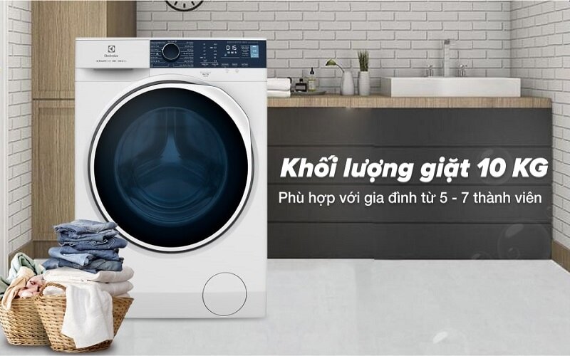 Máy giặt Electrolux Inverter 10 kg EWF1024P5WB phù hợp với gia đình có từ 5 – 7 người và dễ dàng lắp đặt trong nhiều không gian