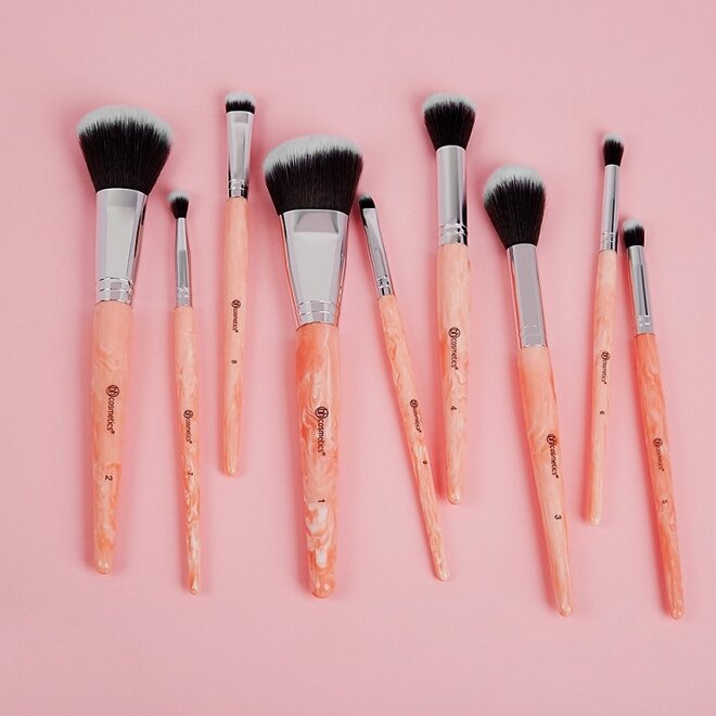 Bộ cọ trang điểm BH Cosmetics Rose Quartz 9 Piece Brush