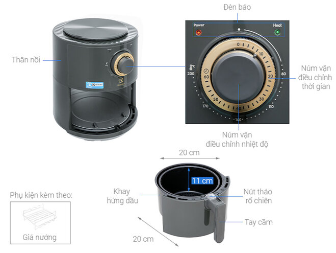 Nồi chiên không dầu Electrolux E6AF1-220K