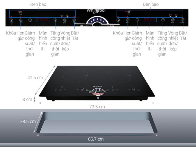 Bếp hồng ngoại đôi Whirlpool ACT752/BLV