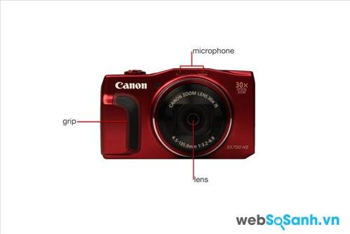 Canon PowerShot SX700 HS có một cơ thể chắc chắn kết hợp giữa nhựa và kim loại. Cùng với đó là một thiết kế khá lạ mắt với phần đỉnh máy hơi nhô cao chứ không vuông vắn như các mẫu máy compact khác của Canon.