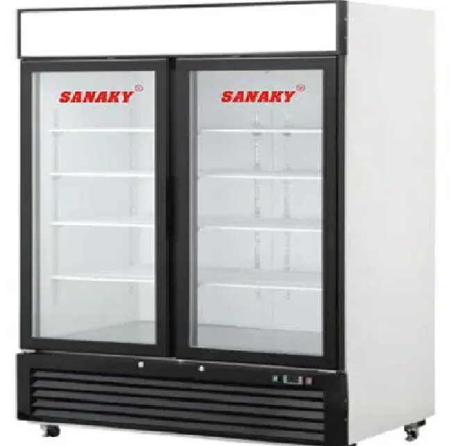 Tủ đông Sanaky không đóng tuyết VH-1368K dạng đứng mặt kính 1320L