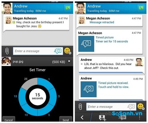 Giao diện ứng dụng BBM