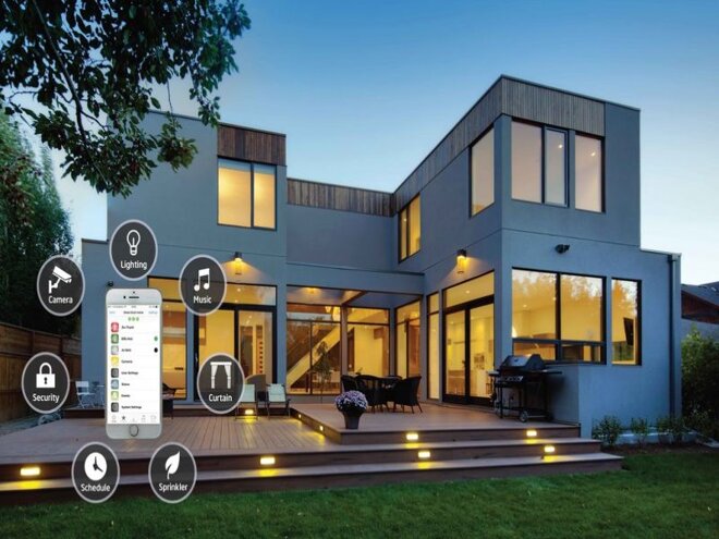 Căn Smarthome với thiết bị điều chỉnh nhiệt độ, ánh sáng qua ứng dụng