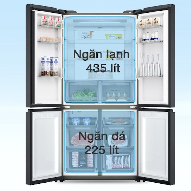 Tủ lạnh Aqua Inverter Multi Door AQR-M727XA(GS)U1 có dung tích là 660 lít