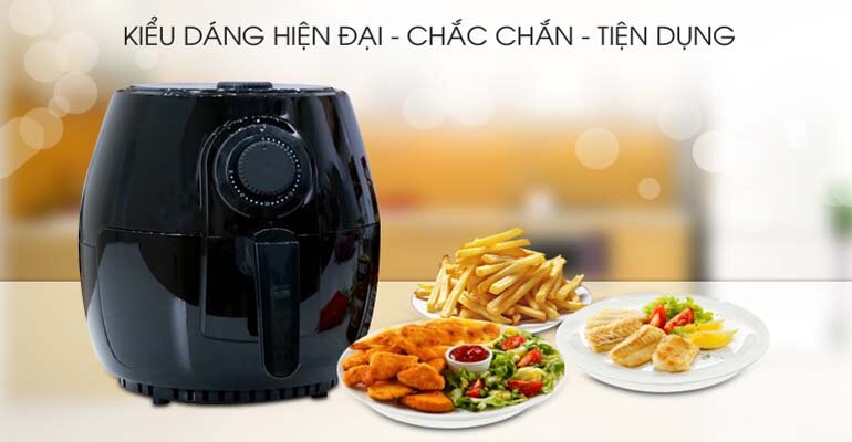 Nồi chiên không dầu Mishio MK01 thiết kế sang trọng nồi chiên không dầu Mishio MK01