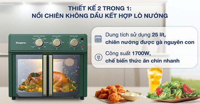 Lò chiên không dầu Kangaroo KG25AF2A