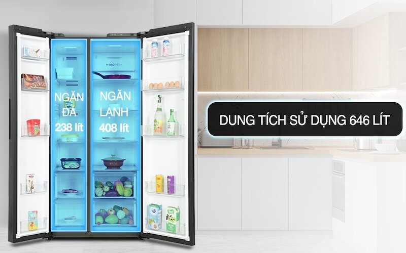 Tủ lạnh Aqua Inverter 646 lít AQR-S682XA(BL) sở hữu công nghệ làm lạnh và tính năng tiện ích vượt trội