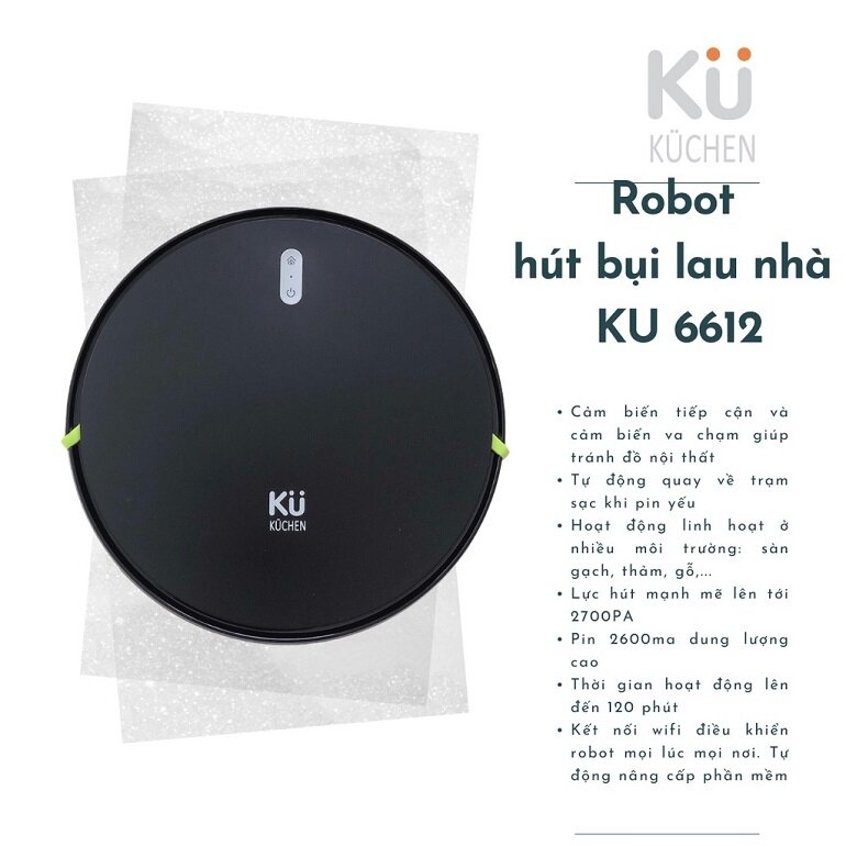 Robot hút bui lau nhà Kuchen PPR6612