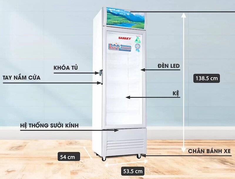 Các thông tin cần biết về tủ mát Sanaky 1 cánh 160 lít VH-168KL