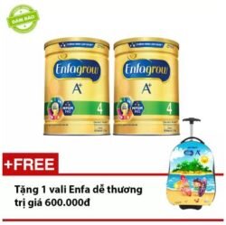 Bộ 2 lon sữa bột Enfagrow A+ 4 1.75kg - Tặng vali du lịch Enfa dễ thương