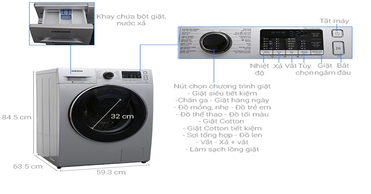 máy giặt samsung WW80K5410US