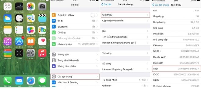 Cách lấy số IMEI của máy iPhone