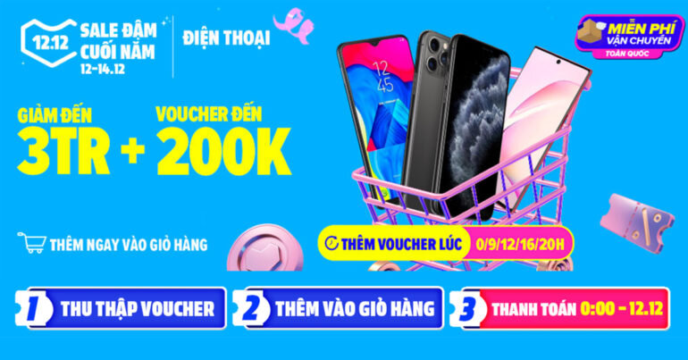 Top 5 smartphone giá dưới 3 triệu VNĐ đáng mua nhất dịp Siêu sale 12.12 trên Lazada
