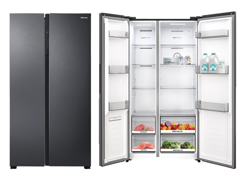 Tủ lạnh side by side Hisense 544l RS708N4EBN rất sang xịn mà giá rẻ không ngờ!