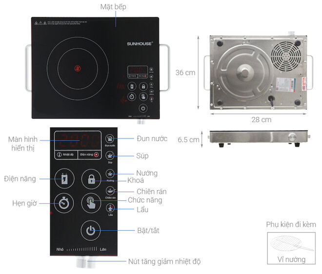 Bếp hồng ngoại cảm ứng Sunhouse SHD6017
