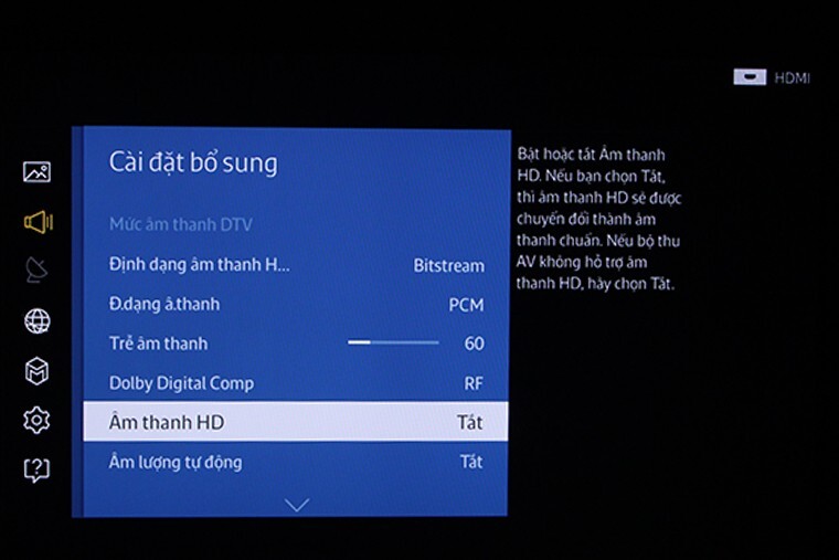 Bật âm thanh HD trên smart tivi Samsung