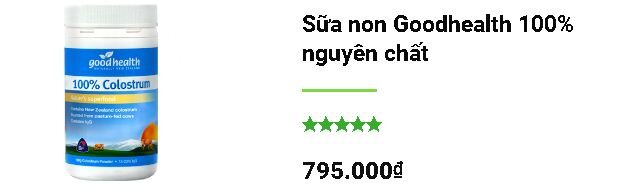 Giá sữa non Goodhealth dạng bột 100% dao động trong khoảng từ 610.000 vnđ - 795.000 vnđ/hộp 100g