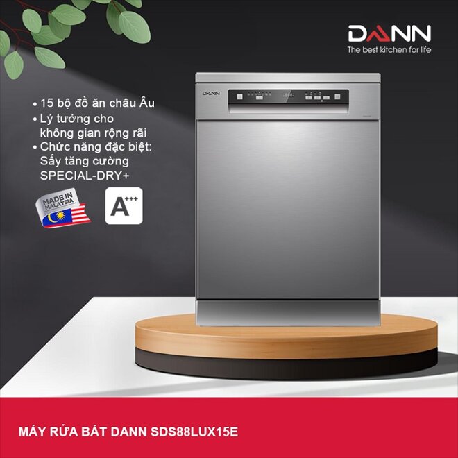 Máy rửa bát âm tủ 15 bộ Dann SDS88LUX15E