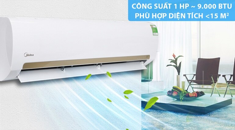 Sản phẩm có công suất hoạt động 9000BTU nên thích hợp sử dụng ở các căn phòng có diện tích từ 10-15m2.