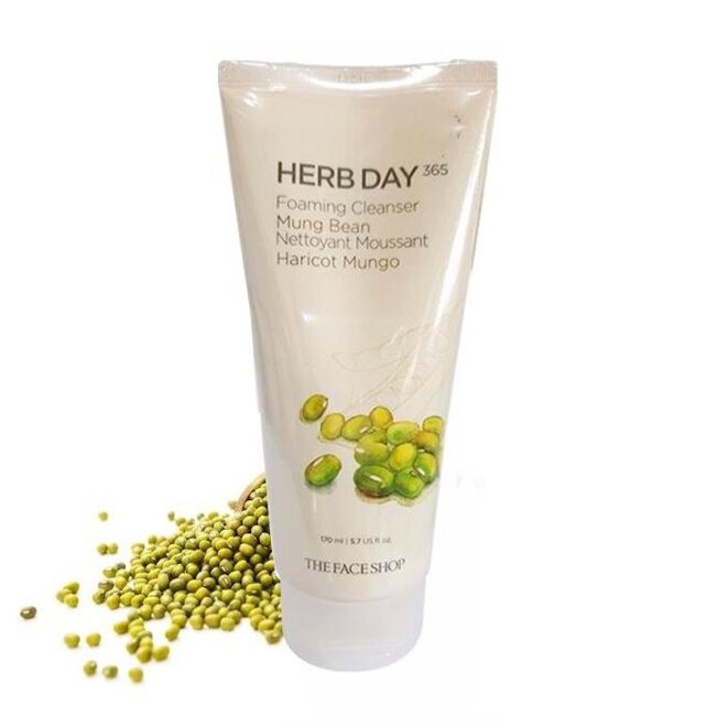 Sữa rửa mặt Herb Day 365 Mung Beans Cleansing Foam