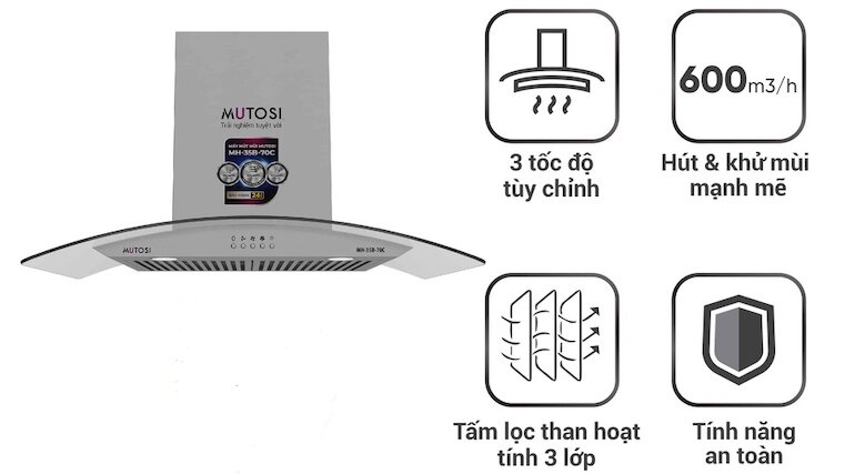 Máy hút mùi Mutosi MH-35B-70C là một sản phẩm tốt