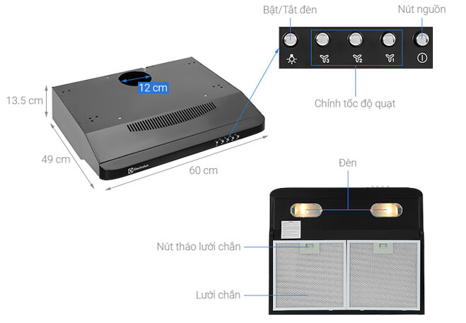 Máy hút mùi Electrolux dòng EFT6032K