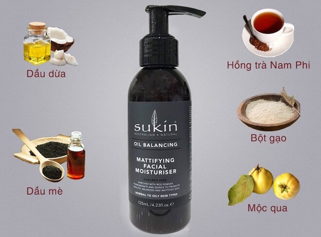 Kem dưỡng da dầu mụn Sukin Oil Balancing Mattifying Facial Moisturiser