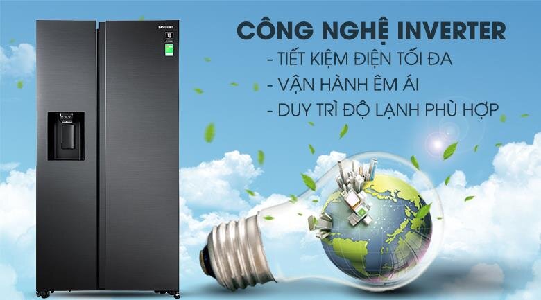 Tủ lạnh Samsung SBS Inverter 660 lít RS64R5301B4/SV 