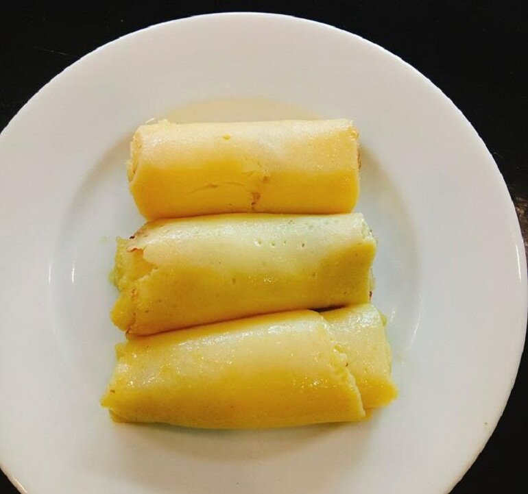 Bánh ăn dặm crepe bơ sữa cho bé