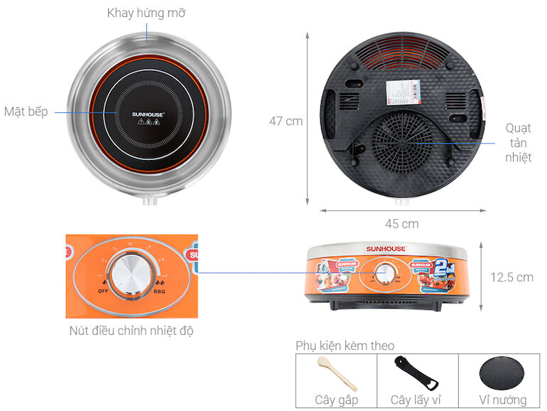 Ưu điểm của bếp nướng hồng ngoại Sunhouse shd4668