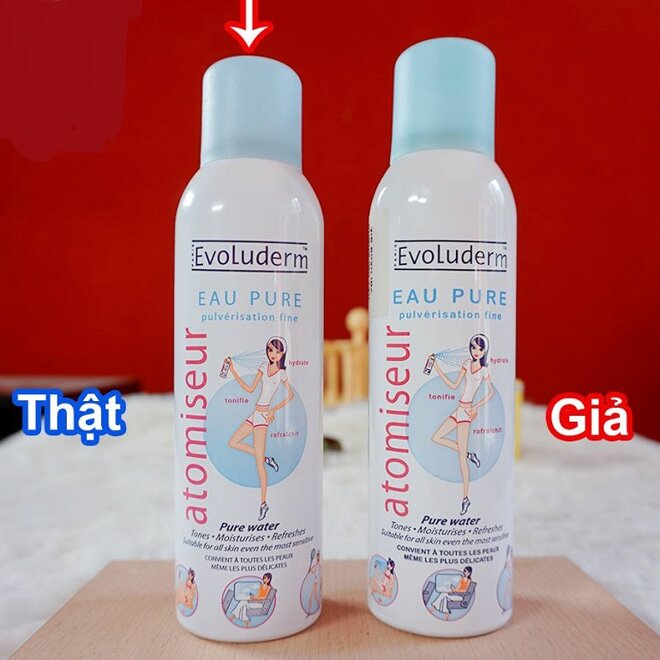 Cách phân biệt thật – giả xịt khoáng Evoluderm 400ml